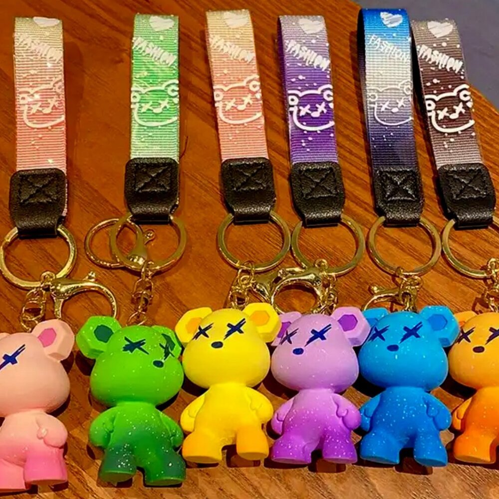 Cool Bear Light Matte Color Keychain (Assorted Colors) B1